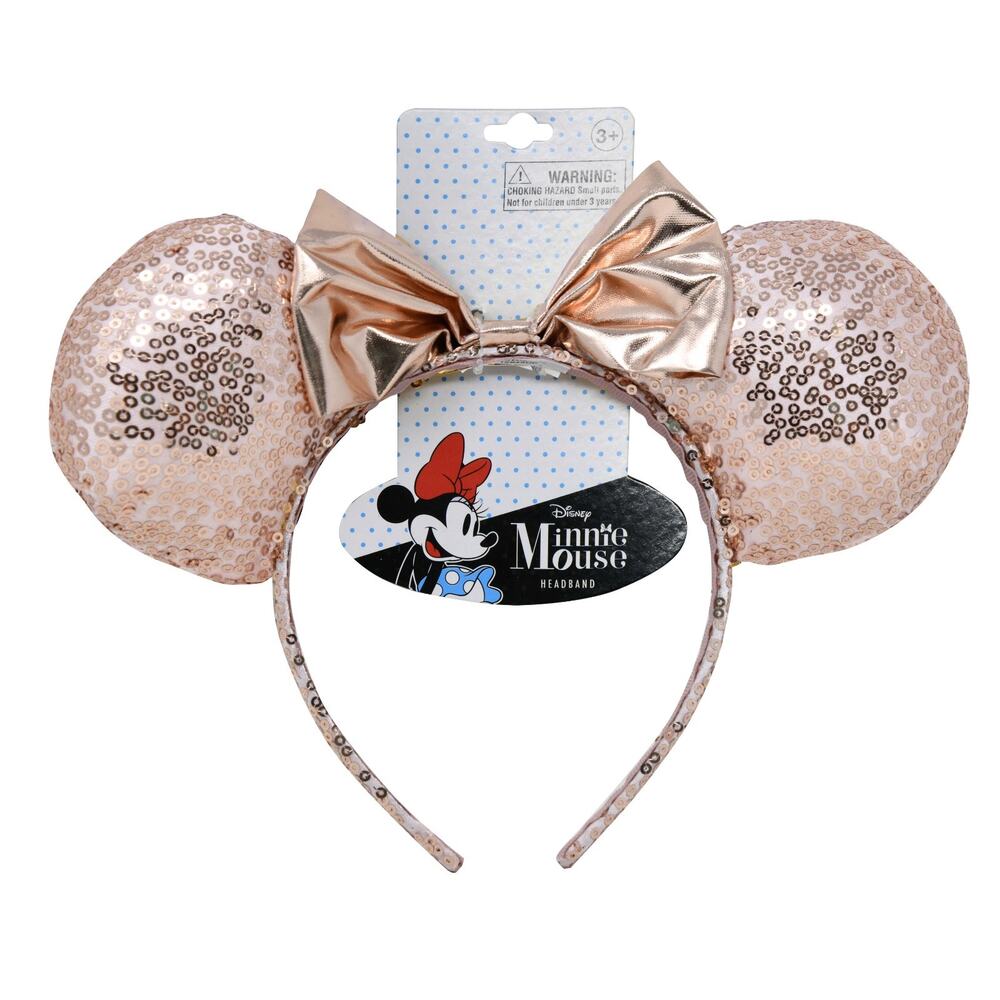 Copied - Minnie Ears Headband Gold Sequin Ear Headband with bow